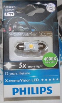 Bec Plafoniera C5W led 4000k,1w set 1 buc, model nou