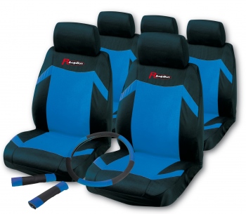 Set huse scaun Bottari Indy Kit negru cu albastru