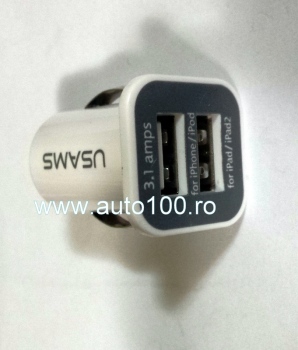 Incarcator auto USB dual