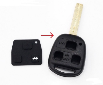 Buton cauciuc carcasa compatibila Toyota cu 3 butoane.