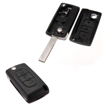 Carcasa telecomanda briceag 3 butoane Citroen /Peugeot cu bateria pe carcasa
