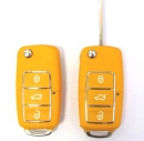 Carcasa telecomanda cheie VW tip briceag galbena