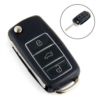 Carcasa telecomanda cheie VW tip briceag negru cu crom