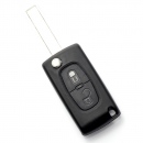 Carcasa cheie tip briceag 2 butoane Peugeot lama HU83-SH2 cu suport baterie