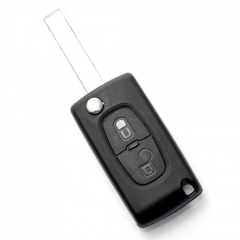 Carcasa cheie tip briceag 2 butoane Peugeot lama HU83-SH2 cu suport baterie