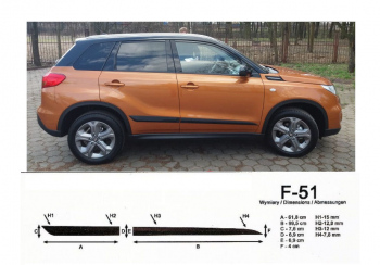 Set bandouri protectie usi F51 Suzuki Vitara (2015-)