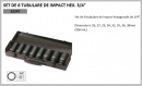 SET DE 8 TUBULARE DE IMPACT HEX. 3/4'' 52347