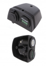 Voltmetru cu 2 soclu USB x 2.1A, verde, 6-33VDC