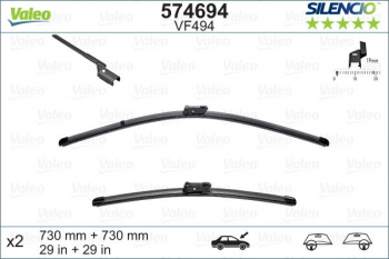 SET STERGATOARE VALEO SILENCIO X.TRM 730/730 MM VF494 FORD FOCUS III