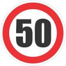 Stiker Limitare viteza 50, diametru 13cm