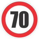 Stiker Limitare viteza 70, diametru 13cm