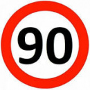 Stiker Limitare viteza 90, diametru 13cm
