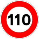 Stiker Limitare viteza 110, diametru 13cm