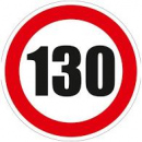 Stiker Limitare viteza 130, diametru 13cm