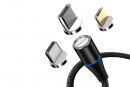 CABLU DATE INCARCARE 3IN1 FAST CHARGE 3.0 USB LA MICRO USB/TYPE-C/LIGHTNING 1.5M 3A NEGRU 02798