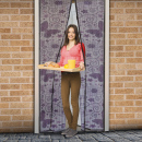 Perdea anti-ţânţari pt. uşi cu închidere magnetică 100 x 210 cm, Model fluturi violeţi