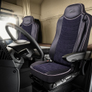 SET HUSE SCAUN TRUCK PENTRU MAN TGX EURO 5 ECO LEATHER + VELVET BLACK UMBRELLA