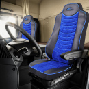 SET HUSE SCAUN TRUCK PENTRU MERCEDES ACTROS EURO 5 1844 MP2 MP3 MP4 ECO LEATHER + VELVET BLUE+BLACK UMBRELLA