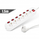 Prelungitor cu comutator 6+1 - 250 V • 16 A - 1,5 m