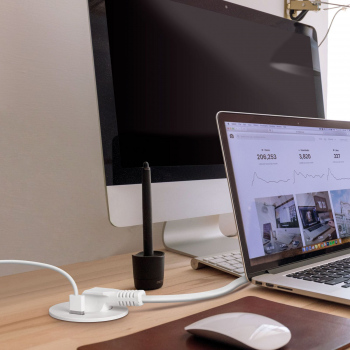 Priză pop-up - priză încorporată + USB - albă