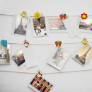 Clemă din lemn colorabilă cu carioca - floare - 5 cm