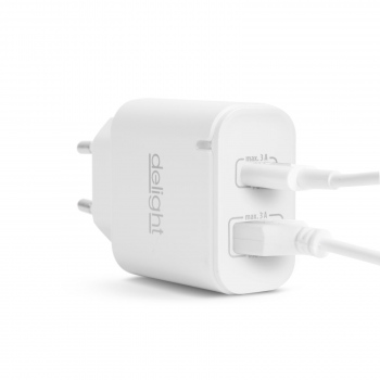 Adaptor de rețea USB + Type-C PD20W cu încărcare rapidă - alb