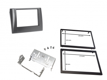 Kit cadru radio 2DIN cu console metalice + 2 rame (173×98 mm + 178×103 mm) Fiat STILO