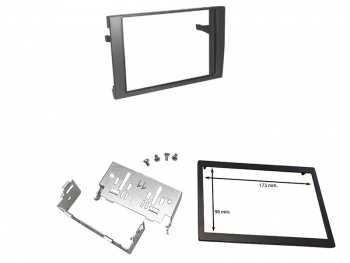 Cadru radio 2DIN cu console metalice + rama (173×98 mm) Audi A4 2007>