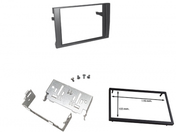 Cadru radio 2DIN cu console metalice + rama (173×103 mm) Audi A4 2007>