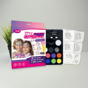 Set de vopsea pentru față prințesă Dream - 6 șabloane Tytoo