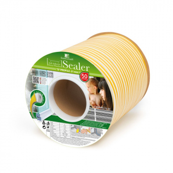 Profil izolator autoadeziv pt. ferestre si usi, profil „D” - 50 m - 21mm