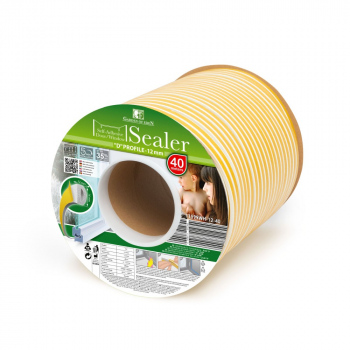 Profil izolator autoadeziv uși și ferestre profil "D" - 40 m alb 12 mm