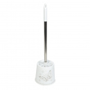 Perie de toaletă + suport - fluture - 49 x 13 x 13 cm - alb