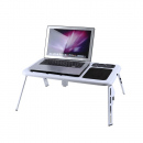 Masă pentru laptop cu ventilator încorporat și suport pentru pahare