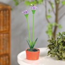 Floare colorată solară - 8 x 8 x 32 cm - 10 LED-uri alb cald - violet