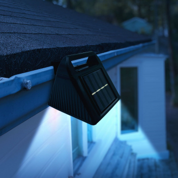 Lumină solară pentru jgheab - 6 LED-uri SMD alb rece - negru