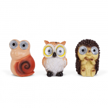 Figurine de animale solare - 3 tipuri - 2 LED albe - 8,5 cm