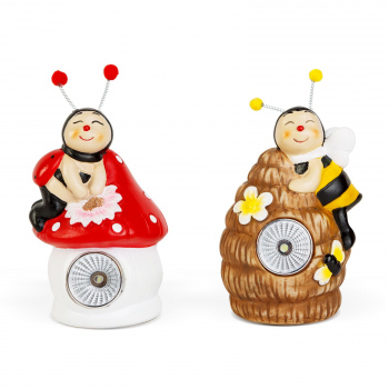 Figurine de animale solare - 2 tipuri - 1 LED alb - 8,5 x 8 x 15 cm