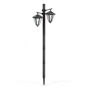 Lampă solară LED - felinar - 137 cm - negru - alb rece