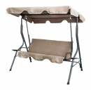 Balansoar de grădină - 170 x 110 x 153 cm - bej închis - cu suport pentru pahare Balansoar de grădină - 170 x 110 x 153 cm - bej închis - cu suport pentru pahare