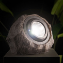 Lampă solară LED de exterior – formă de piatră – albă – 20 x 12 x 16 cm