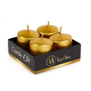 Set de lumânări – auriu, fără parfum – 4 x 45 g