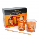 Set lumânare parfumată și odorizant cu bețe - dovleac - 120 g + 100 ml