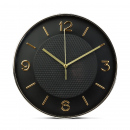 Ceas de perete - 25 cm - plastic, sticlă - 1 x AA - negru