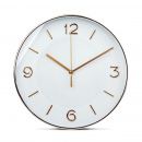 Ceas de perete - 25 cm - plastic, sticlă - 1 x AA - alb