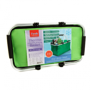 Coș de cumpărături termoizolant pliabil – 49 x 28 x 25 cm – 21 L – verde