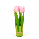 Plantă artificială decorativă - Lalea roz - 26 x 6,5 cm