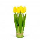 Plantă artificială decorativă - Lalea galbenă - 26 x 6,5 cm
