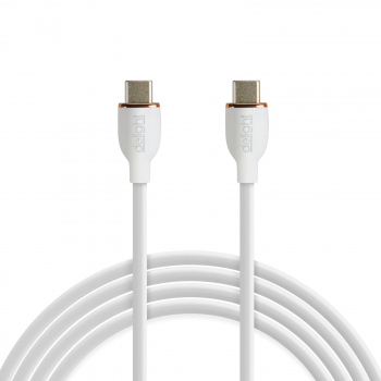 Cablu de date Type-C / Type-C, 1 m, 3A, 60W, alb, cu înveliș siliconic