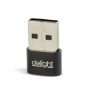 Adaptor Type-C / USB-A, 2,4A, 5V, negru, compact
